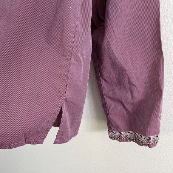 Sundance Womens 14 Purple Embroidered Pullover Tunic Top Long Sleeve Shirt - Picture 9 of 10